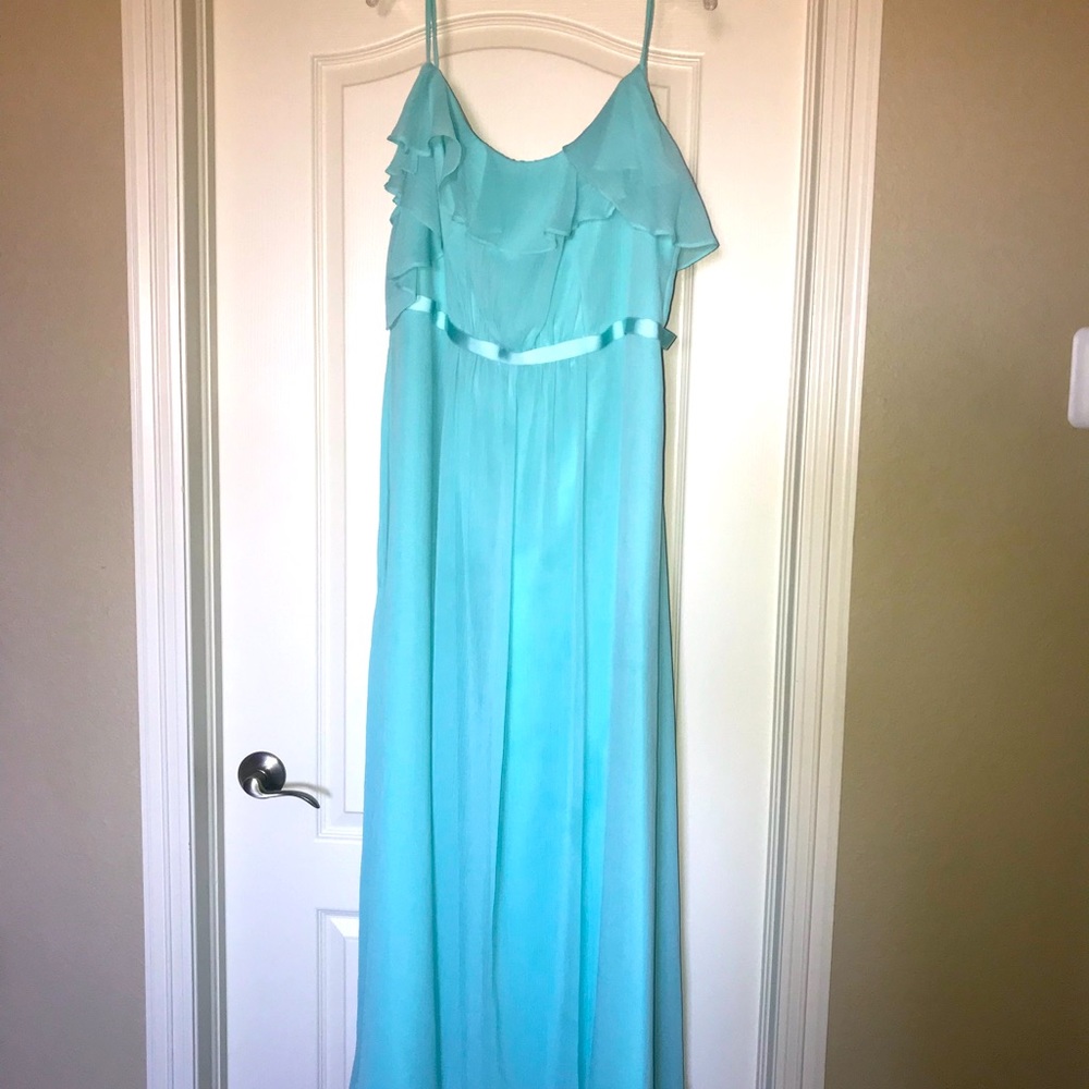 David’s Bridal Spa Bridesmaid Dress Ruffles & Spaghetti Straps